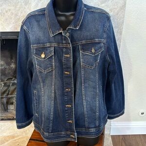 Well Worn Dark Blue Jean Jacket New Without Tags.